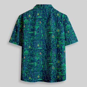 Alternative view of Faulty Circuit Board Green Pocket Hawaiian Shirt