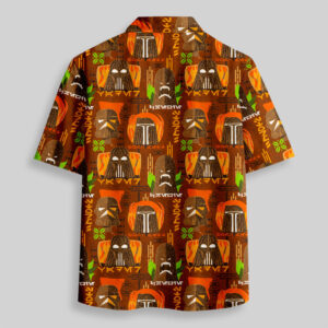 Alternative view of Hawaiian Traditional Tiki Brown Pocket Hawaiian Shirt