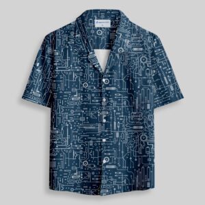 Faulty Circuit Board Blue Pocket Hawaiian Shirt