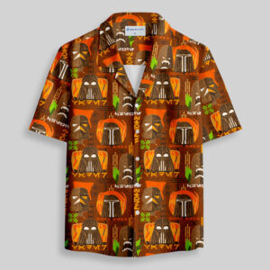 Hawaiian Traditional Tiki Brown Pocket Hawaiian Shirt