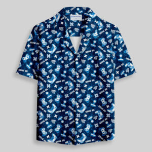 Game on Blue Gamepad Pocket Hawaiian Shirt