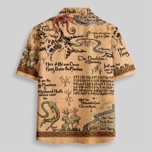 Alternative view of Medieval Science Fiction Map Pocket Hawaiian Shirt