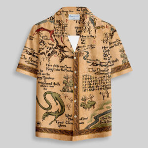 Medieval Science Fiction Map Pocket Hawaiian Shirt