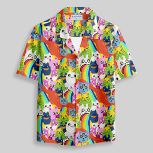Exploding Cat Pocket Hawaiian Shirt