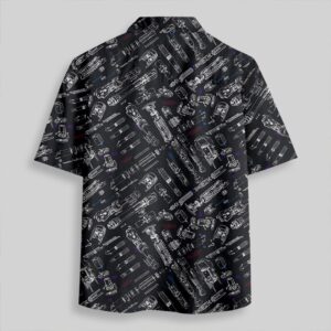 Alternative view of Space War Weapons Black Pocket Hawaiian Shirt