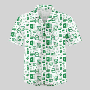 Spreadsheet Chic Pocket Hawaiian Shirt