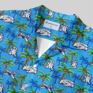Alternative view of Pixel Scifi Space Pocket Hawaiian Shirt