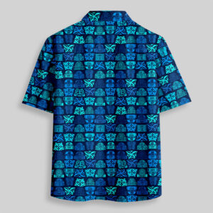 Alternative view of Robot Hawaiian Pattern Pocket Hawaiian Shirt