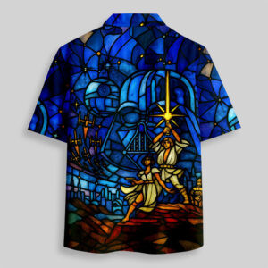 Alternative view of Church Window Grilles Sci-Fi Space War Pocket Hawaiian Shirt