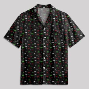 Christmas Retro Game Elements Pocket Hawaiian Shirt