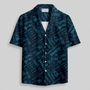 Space War Weapons Navy Pocket Hawaiian Shirt