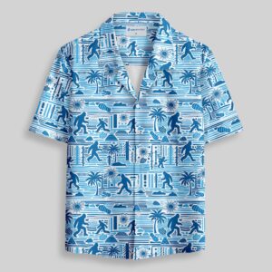 Big Foots Blue Pocket Hawaiian Shirt