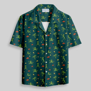 Alien Antics Green Pocket Hawaiian Shirt