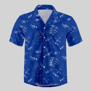 Aircraft Blueprint Pocket Hawaiian Shirt