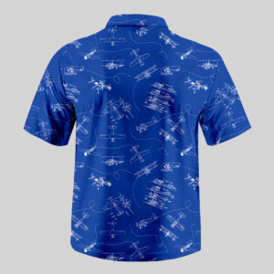 Alternative view of Aircraft Blueprint Pocket Hawaiian Shirt