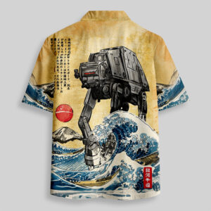 Alternative view of Ukiyo-e Walker Spacewars Pocket Hawaiian Shirt