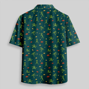 Alternative view of Alien Antics Green Pocket Hawaiian Shirt
