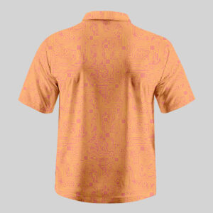 Alternative view of Computer Circuit Board Orange Pocket Hawaiian Shirt