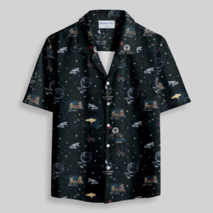 Space War Map Pocket Hawaiian Shirt