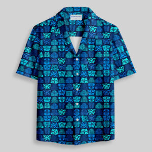 Robot Hawaiian Pattern Pocket Hawaiian Shirt