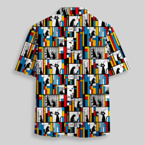 Alternative view of Office Cat Pocket Hawaiian Shirt