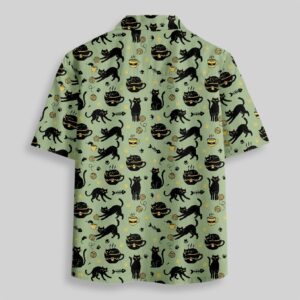 Alternative view of Midnight Cat Whispers Pocket Hawaiian Shirt