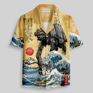 Ukiyo-e Walker Spacewars Pocket Hawaiian Shirt