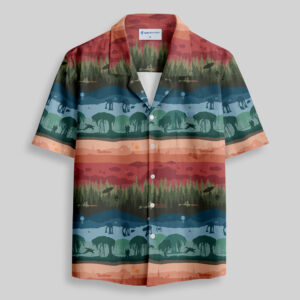 Scifi Woods Silhouette Pocket Hawaiian Shirt