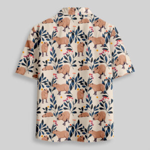 Alternative view of Capybara and Plants Pocket Hawaiian Shirt
