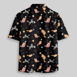 Alternative view of DND Dice Cat Pocket Hawaiian Shirt