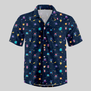 Pixel Style Retro Game Pocket Hawaiian Shirt