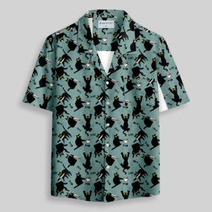 Naughty Kitten Pocket Hawaiian Shirt