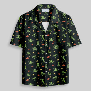 Alien Antics Black Pocket Hawaiian Shirt