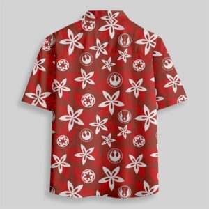 Alternative view of Rebel and Empire Red Pocket Hawaiian Shirt