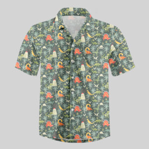Dinosaur Primordial Forest Pocket Hawaiian Shirt
