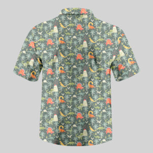 Alternative view of Dinosaur Primordial Forest Pocket Hawaiian Shirt