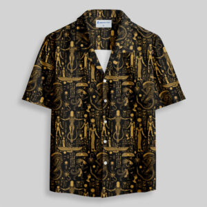 Egyptian Mural Alien Pocket Hawaiian Shirt