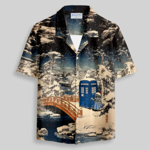 Ukiyoe Mysterious Phone Booth Pocket Hawaiian Shirt