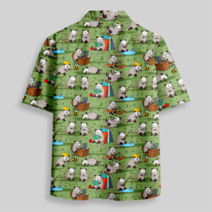 Alternative view of Busy Possums Pocket Hawaiian Shirt