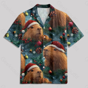 Christmas Capybara 2 Pocket Hawaiian Shirt