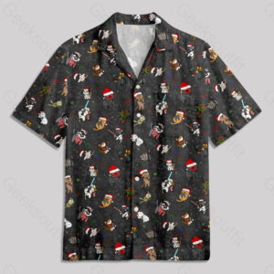 Christmas Light Sword Cat Pocket Hawaiian Shirt