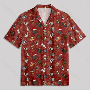Christmas Light Sword Cat 3 Pocket Hawaiian Shirt