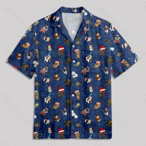 Christmas Light Sword Cat 4 Pocket Hawaiian Shirt