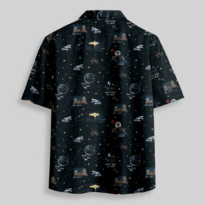 Alternative view of Space War Map Pocket Hawaiian Shirt