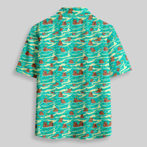 Alternative view of Capybara Swimming Pocket Hawaiian Shirt