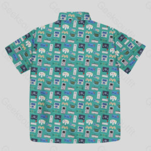 Alternative view of Gamer Game Controllers Green Pocket Hawaiian Shirt