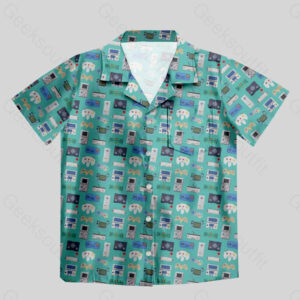 Gamer Game Controllers Green Pocket Hawaiian Shirt