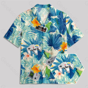 Alternative view of Hawaiian Tropicals & Retro Gamers Pocket Hawaiian Shirt