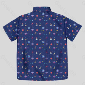 Alternative view of Retro Style Arcade Video Game featuring Space Blue Pocket Hawaiian Shirt