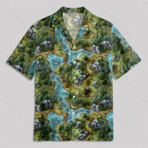 RPG Game Forest Map Pocket Hawaiian Shirt